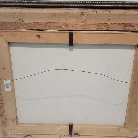 Vtg Oil Painting 25"x21" Canvas Snow Cabin stream Trees Water Sgn BD Pollard '93 - Picture 16 of 16